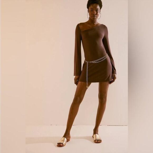 Free People Beach Amiga Mini Dress In Darkest Chocolate - Picture 2 of 4